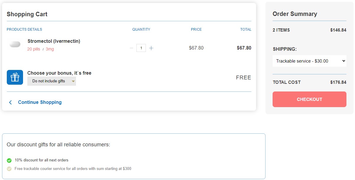 Bonus selection and checkout